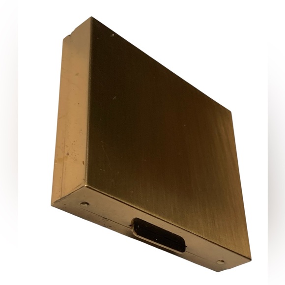 Vintage Brushed Gold Compact Mirror Case Powder Makeup Compact Case Pill Box - Picture 5 of 6